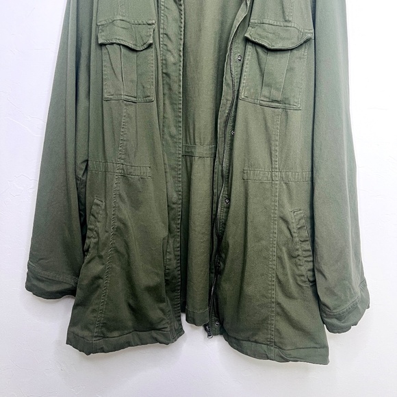 Torrid Utility Jacket, Olive Green Zip up - Picture 3 of 16